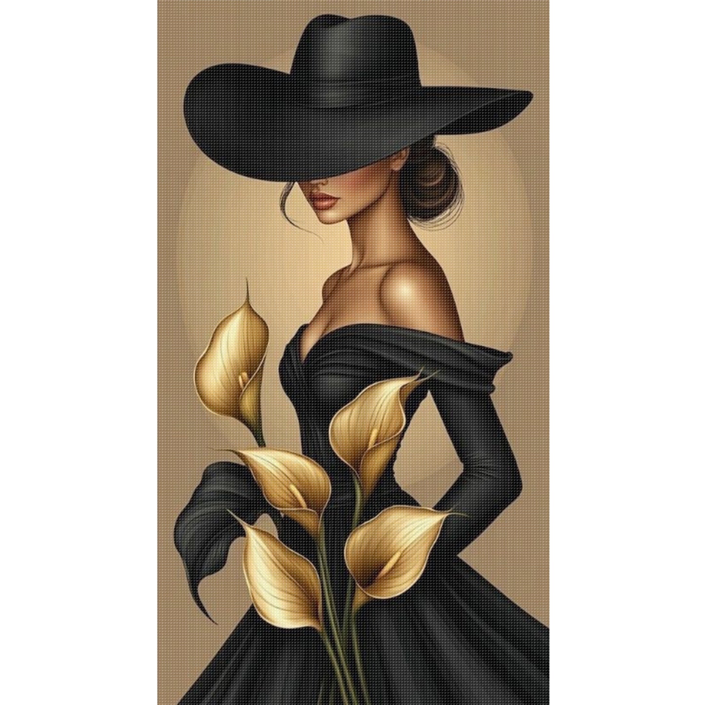 Elegant Lady - Full 11CT Stamped Cross Stitch 40x70CM - Huacan