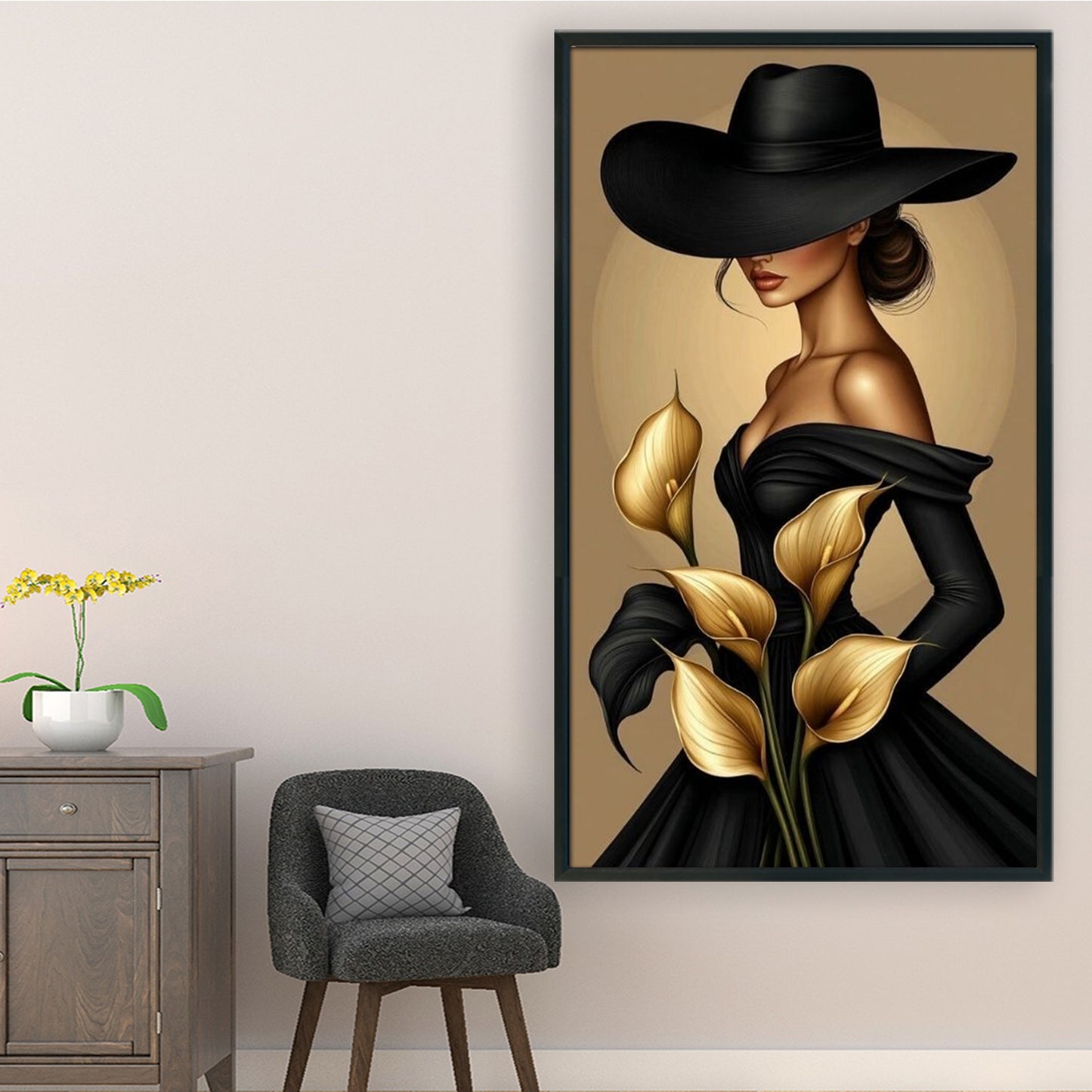 Elegant Lady - Full 11CT Stamped Cross Stitch 40x70CM - Huacan