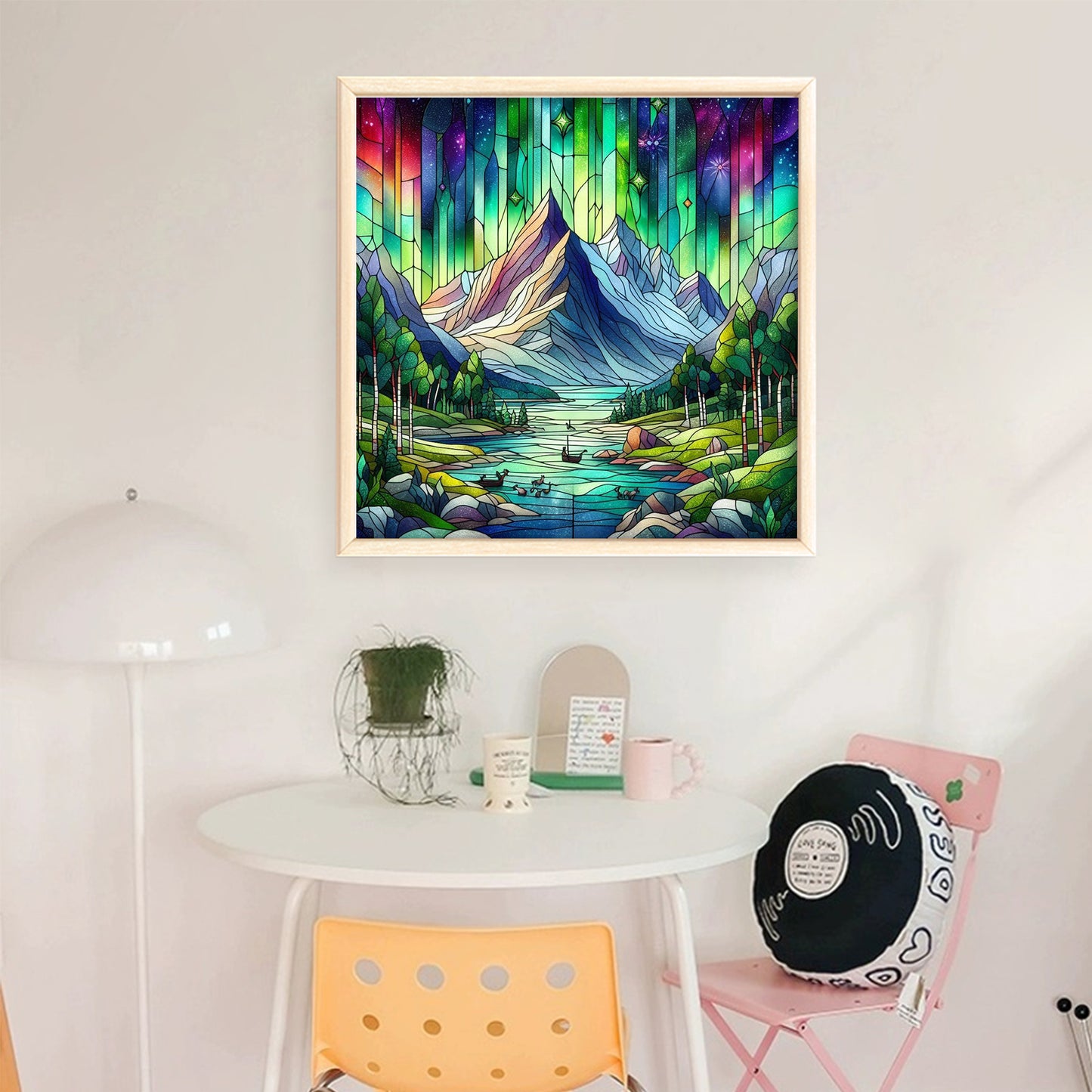 Aurora Scenery - Full 11CT Stamped Cross Stitch 45x45CM - Huacan