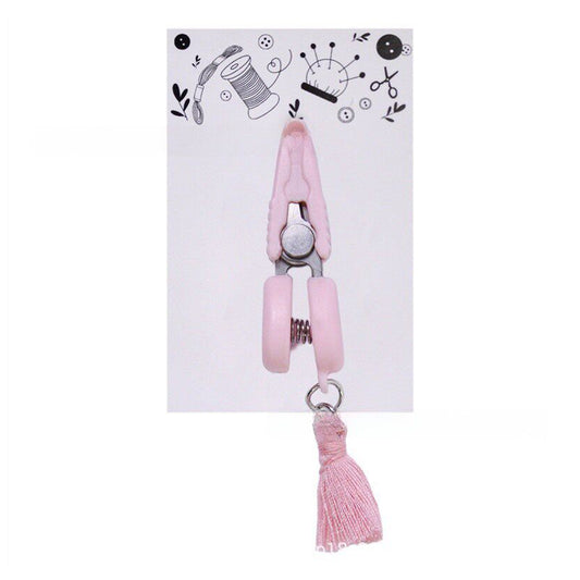 Small Craft Scissors with Tassel Mini Thread Snips Spring Loaded Design for Cross Stitch Embroidery Needlework Accessories (Pink)