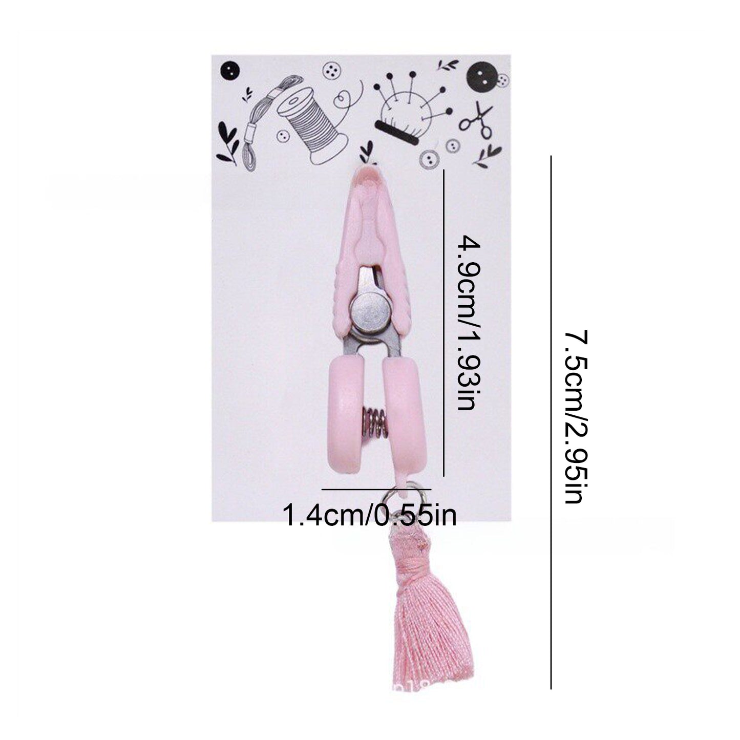 Small Craft Scissors with Tassel Mini Thread Snips Spring Loaded Design for Cross Stitch Embroidery Needlework Accessories (Pink)