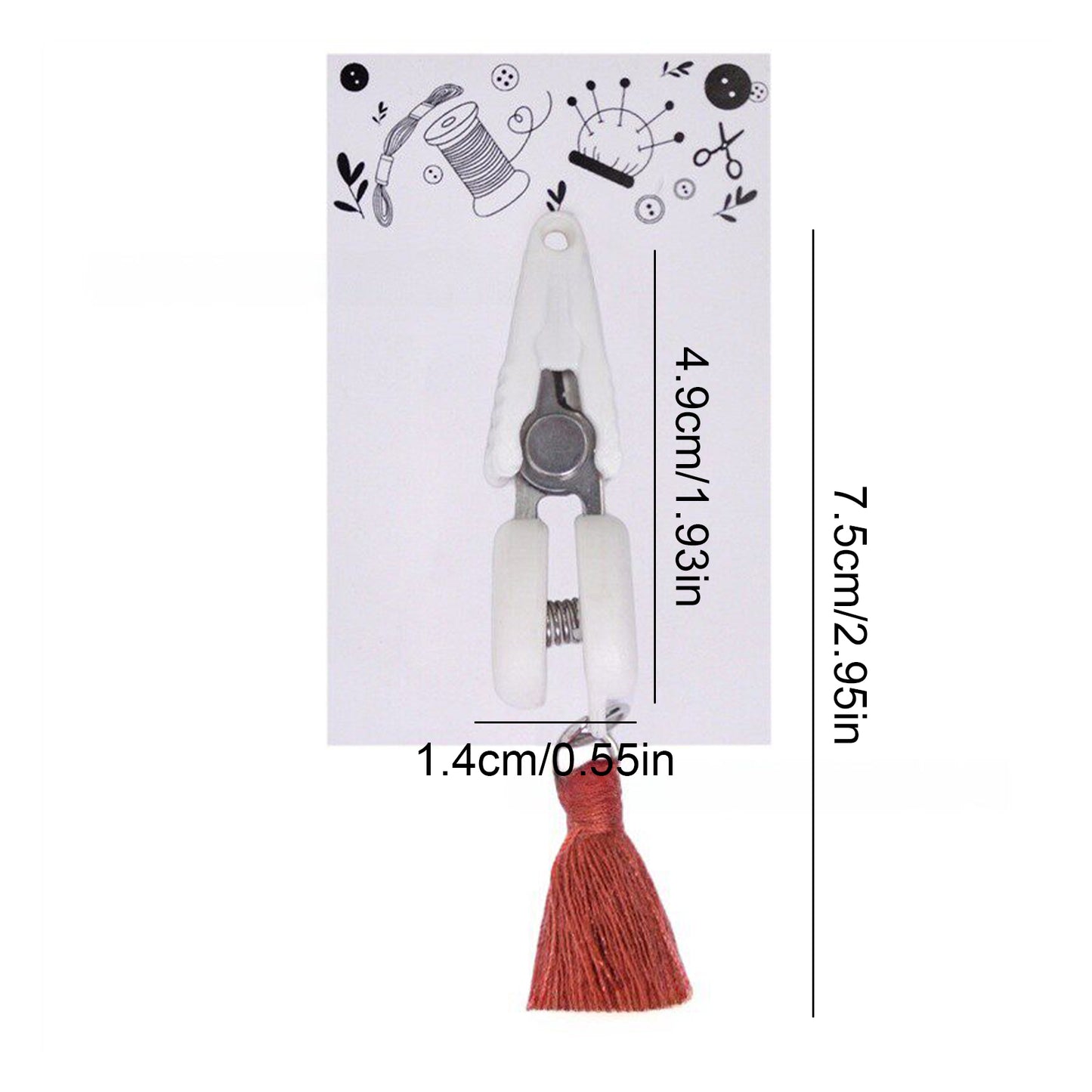 Small Craft Scissors with Tassel Mini Thread Snips Spring Loaded Design for Cross Stitch Embroidery Needlework Accessories (White)