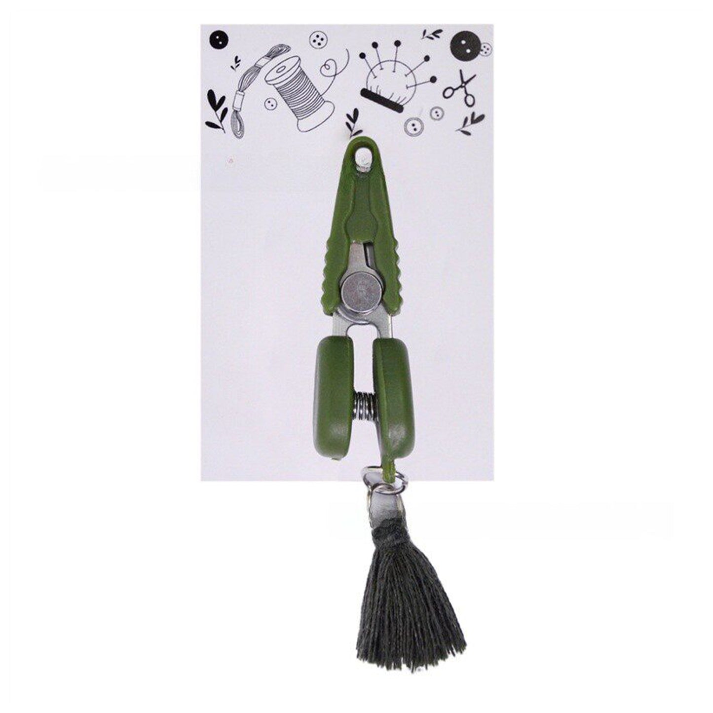 Small Craft Scissors with Tassel Mini Thread Snips Spring Loaded Design for Cross Stitch Embroidery Needlework Accessories (Green)