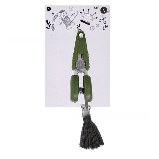 Small Craft Scissors with Tassel Mini Thread Snips Spring Loaded Design for Cross Stitch Embroidery Needlework Accessories (Green)