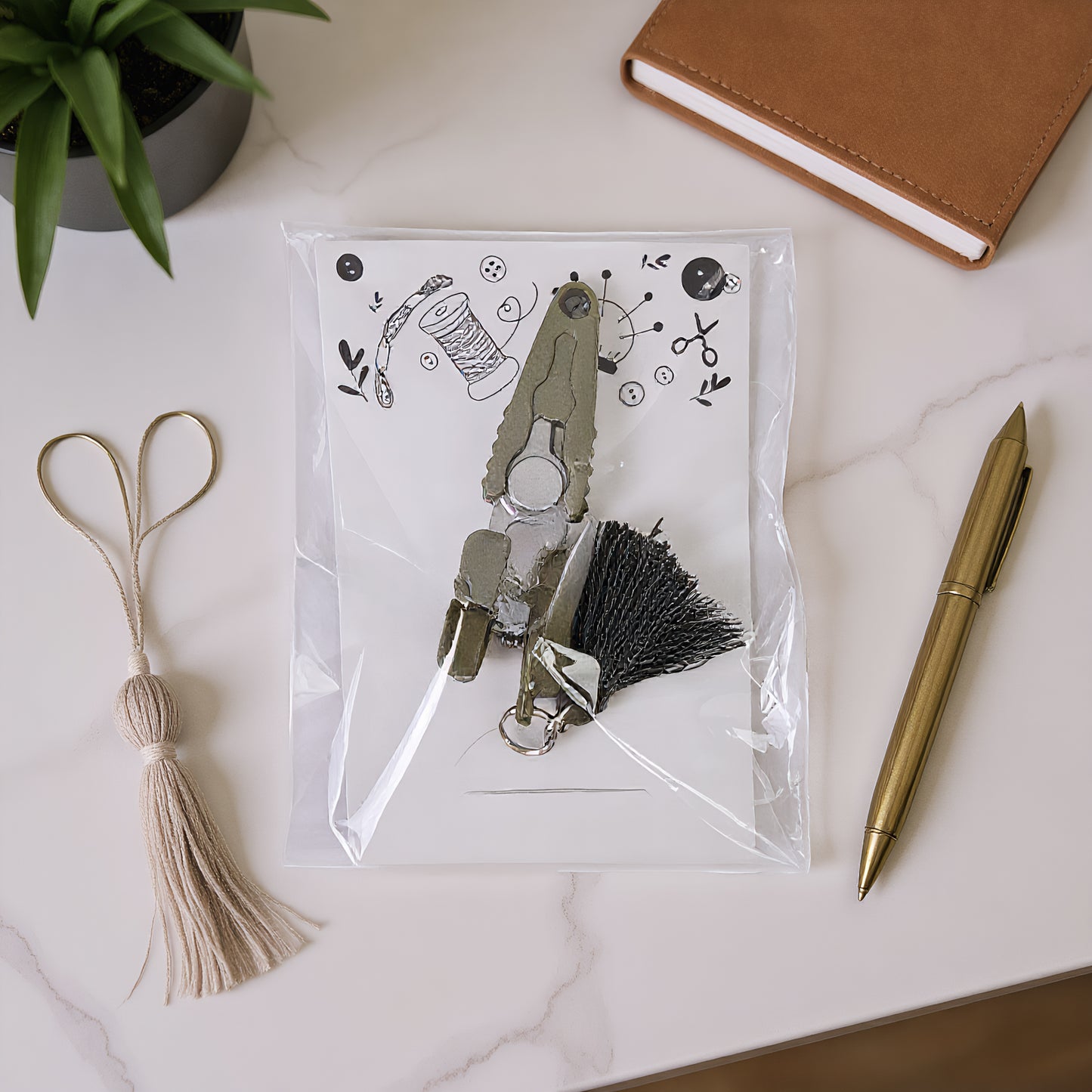 Small Craft Scissors with Tassel Mini Thread Snips Spring Loaded Design for Cross Stitch Embroidery Needlework Accessories (Green)