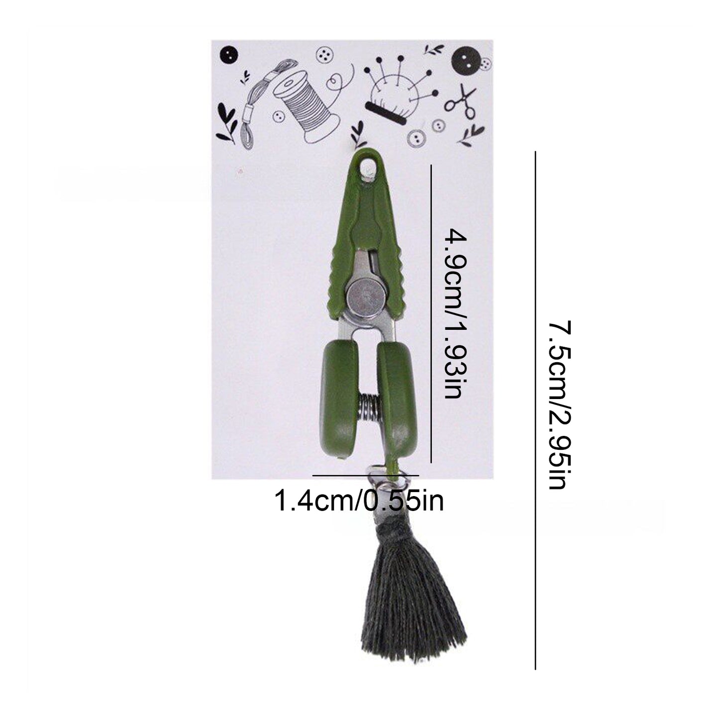 Small Craft Scissors with Tassel Mini Thread Snips Spring Loaded Design for Cross Stitch Embroidery Needlework Accessories (Green)