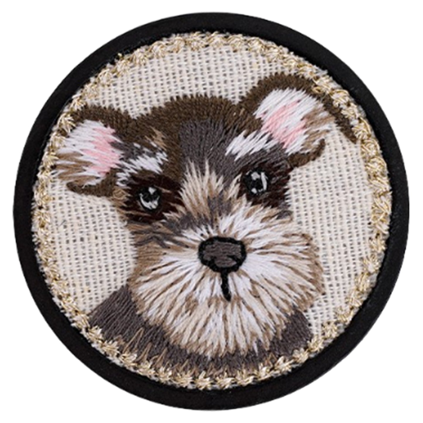 Quilted Animal Magnetic Needle Minder 40mm Needle Holder Back Suction Design Wooden Base for Cross Stitch Embroidery Needlework Accessories (Schnauzer)