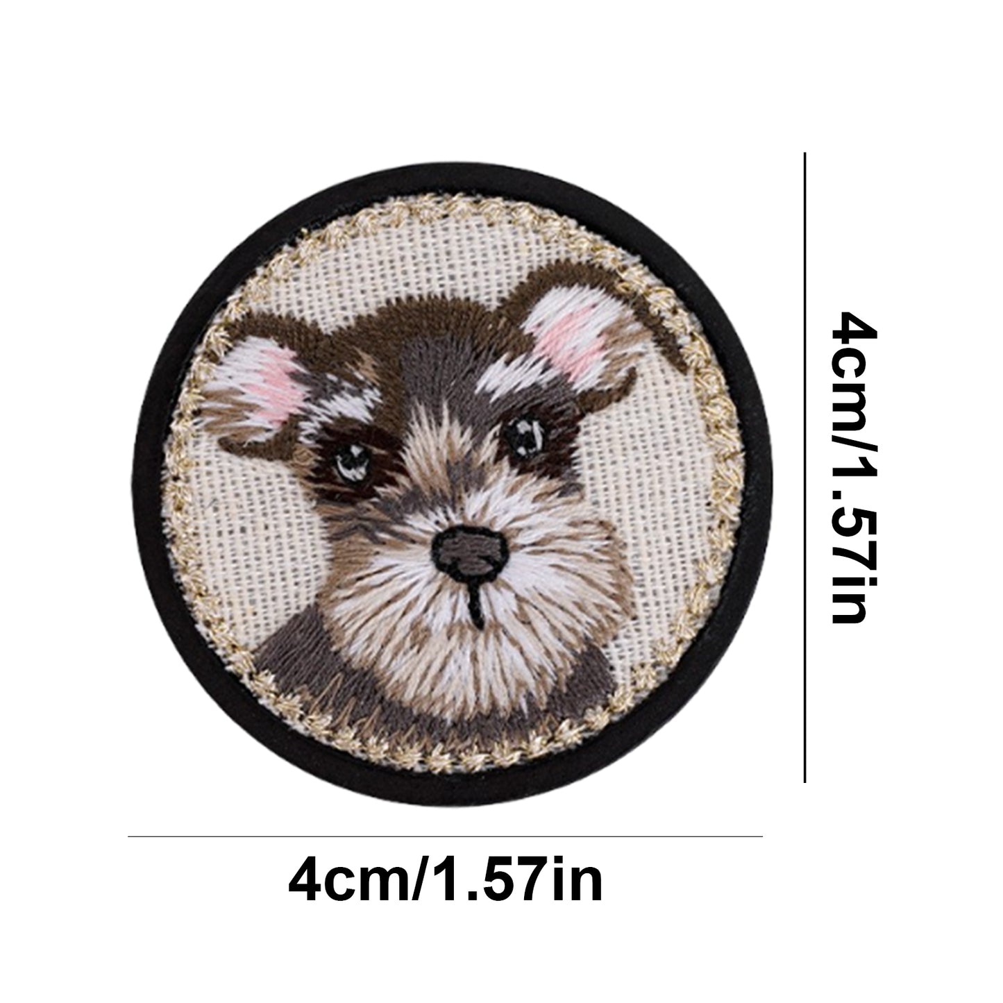 Quilted Animal Magnetic Needle Minder 40mm Needle Holder Back Suction Design Wooden Base for Cross Stitch Embroidery Needlework Accessories (Schnauzer)