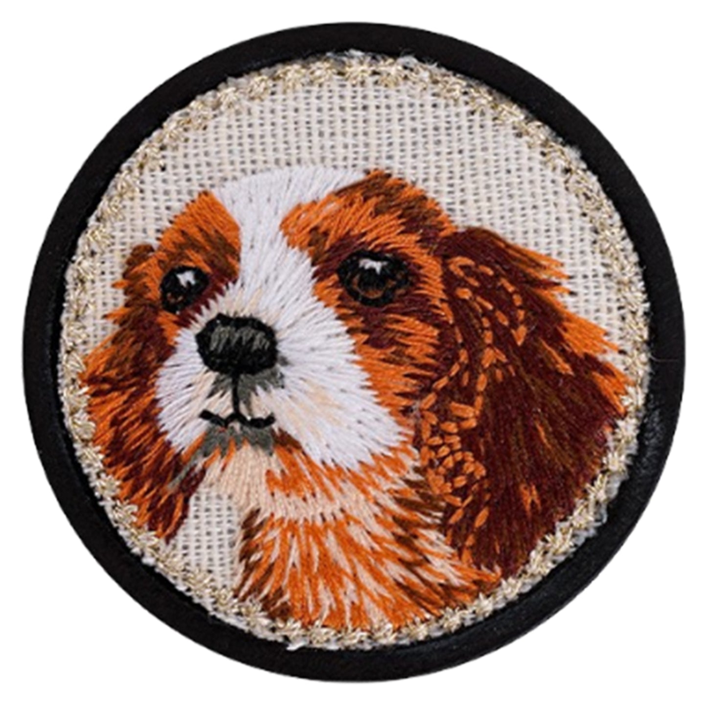 Quilted Animal Magnetic Needle Minder 40mm Needle Holder Back Suction Design Wooden Base for Cross Stitch Embroidery Needlework Accessories (King Dog)