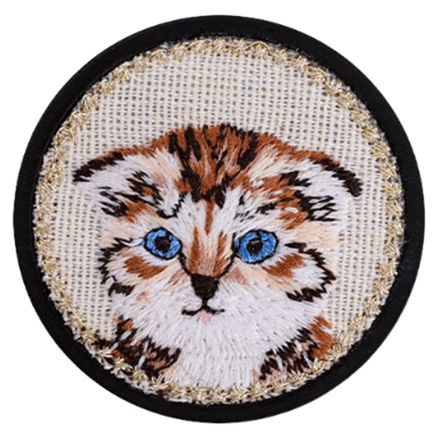 Quilted Animal Magnetic Needle Minder 40mm Needle Holder Back Suction Design Wooden Base for Cross Stitch Embroidery Needlework Accessories (Cat)