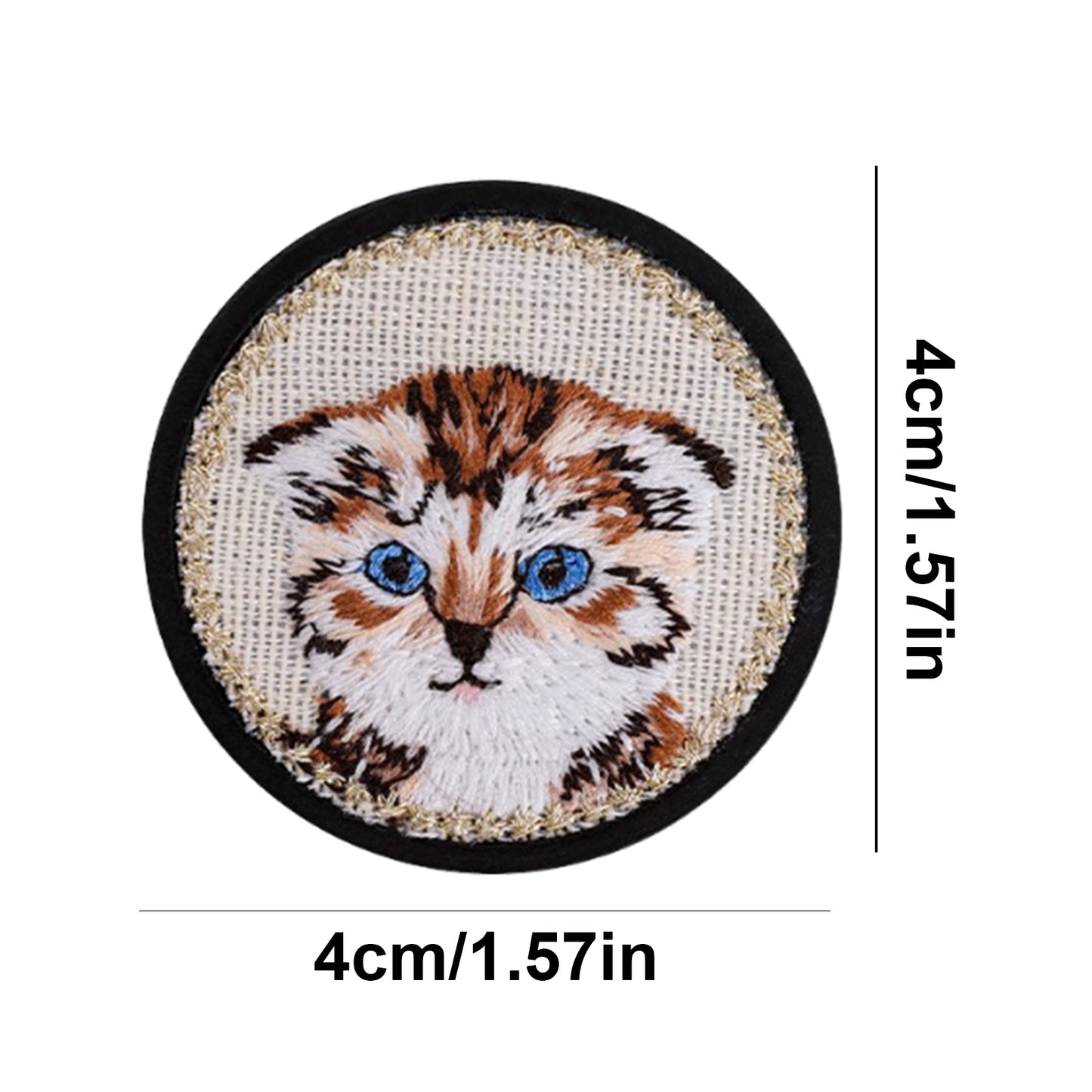 Quilted Animal Magnetic Needle Minder 40mm Needle Holder Back Suction Design Wooden Base for Cross Stitch Embroidery Needlework Accessories (Cat)