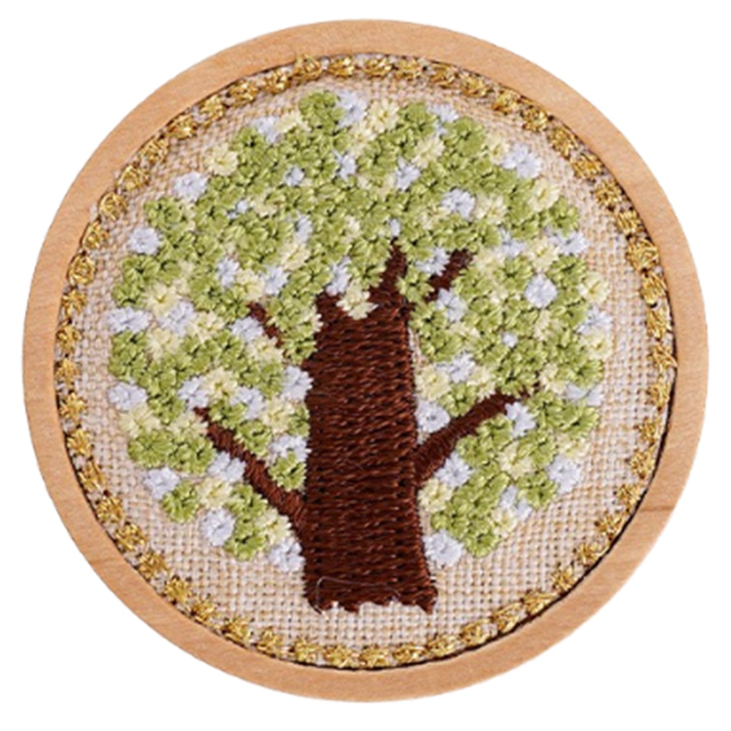 Quilted Animal Magnetic Needle Minder 40mm Needle Holder Back Suction Design Wooden Base for Cross Stitch Embroidery Needlework Accessories (Tree)