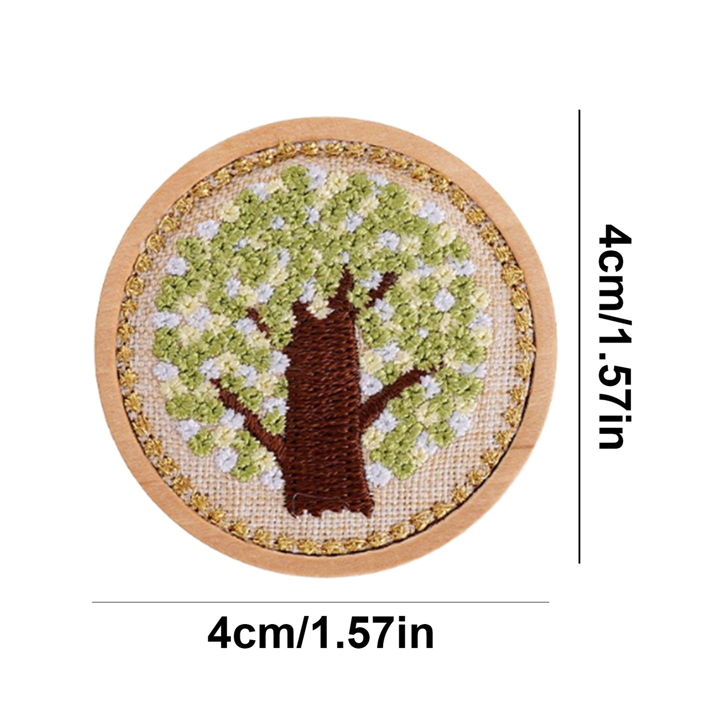 Quilted Animal Magnetic Needle Minder 40mm Needle Holder Back Suction Design Wooden Base for Cross Stitch Embroidery Needlework Accessories (Tree)
