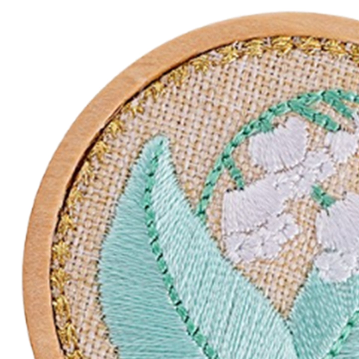 Quilted Animal Magnetic Needle Minder 40mm Needle Holder Back Suction Design Wooden Base for Cross Stitch Embroidery Needlework Accessories (Lily of the Valley)