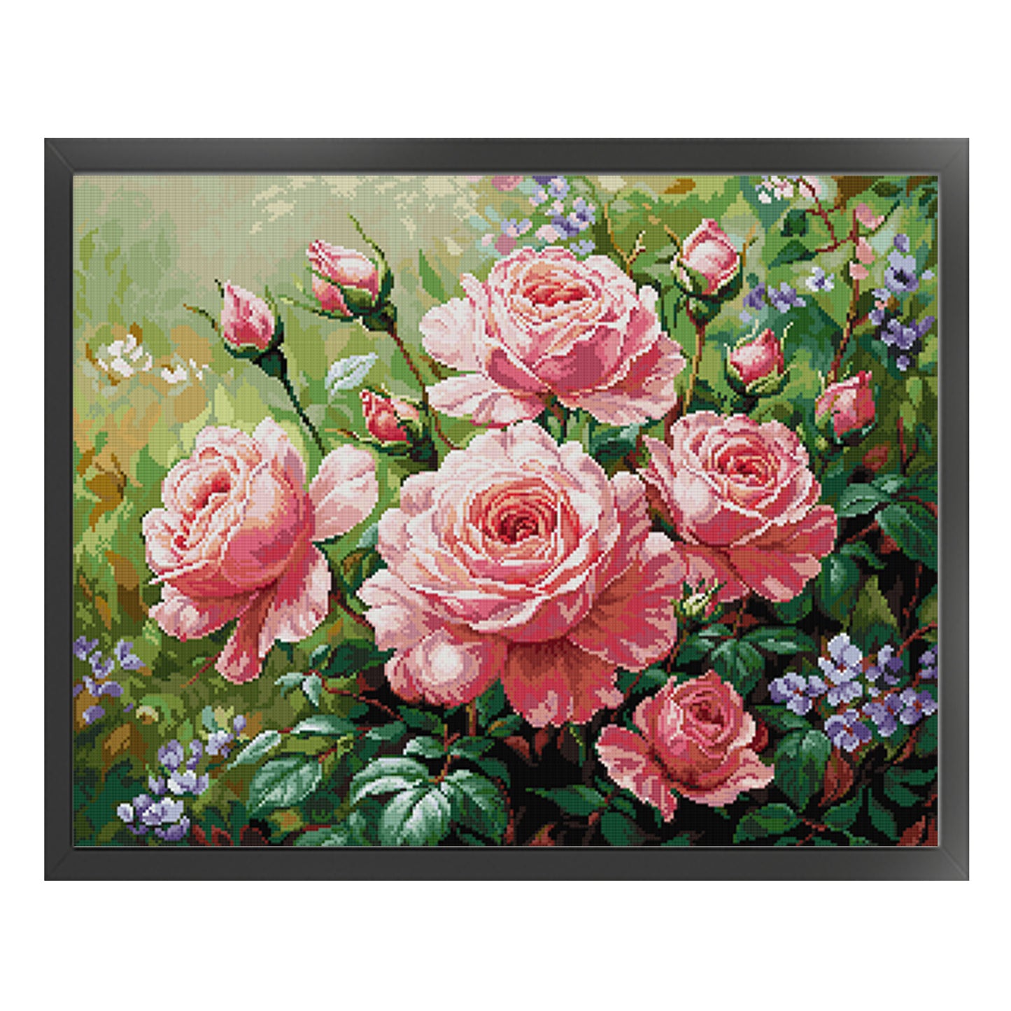 Pink Rose - Full 14CT Stamped Cross Stitch 58x48CM - Joy Sunday