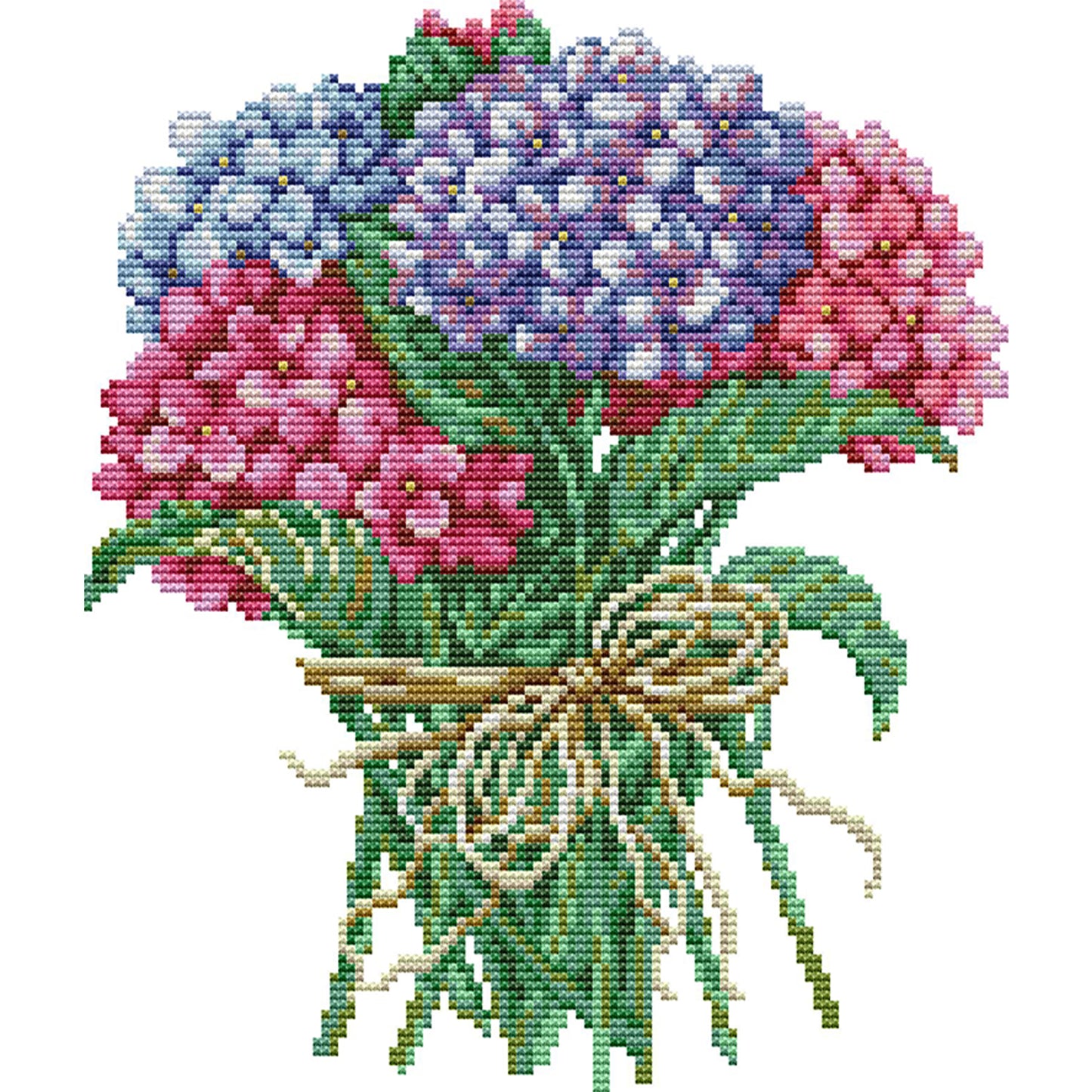 Hydrangea Bouquet - Partial 14CT Stamped Cross Stitch 27x29CM - Joy Sunday