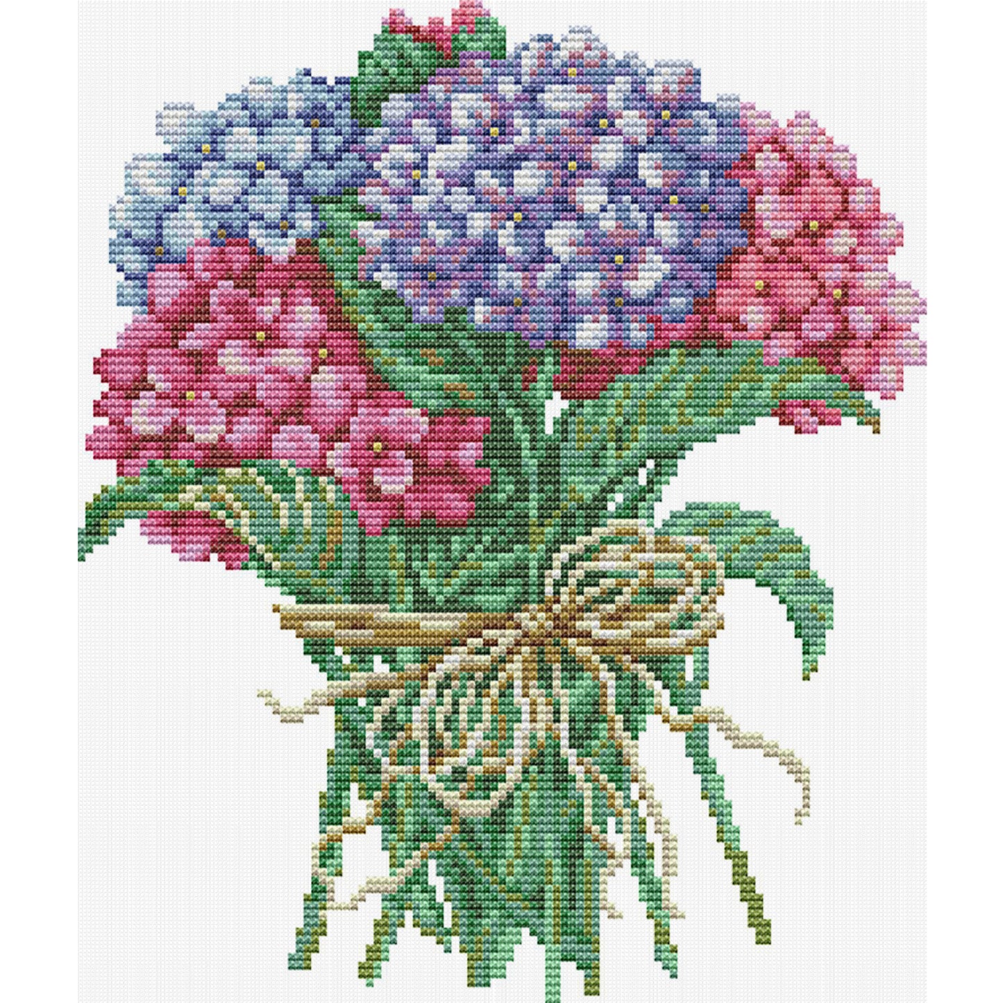Hydrangea Bouquet - Partial 14CT Stamped Cross Stitch 27x29CM - Joy Sunday