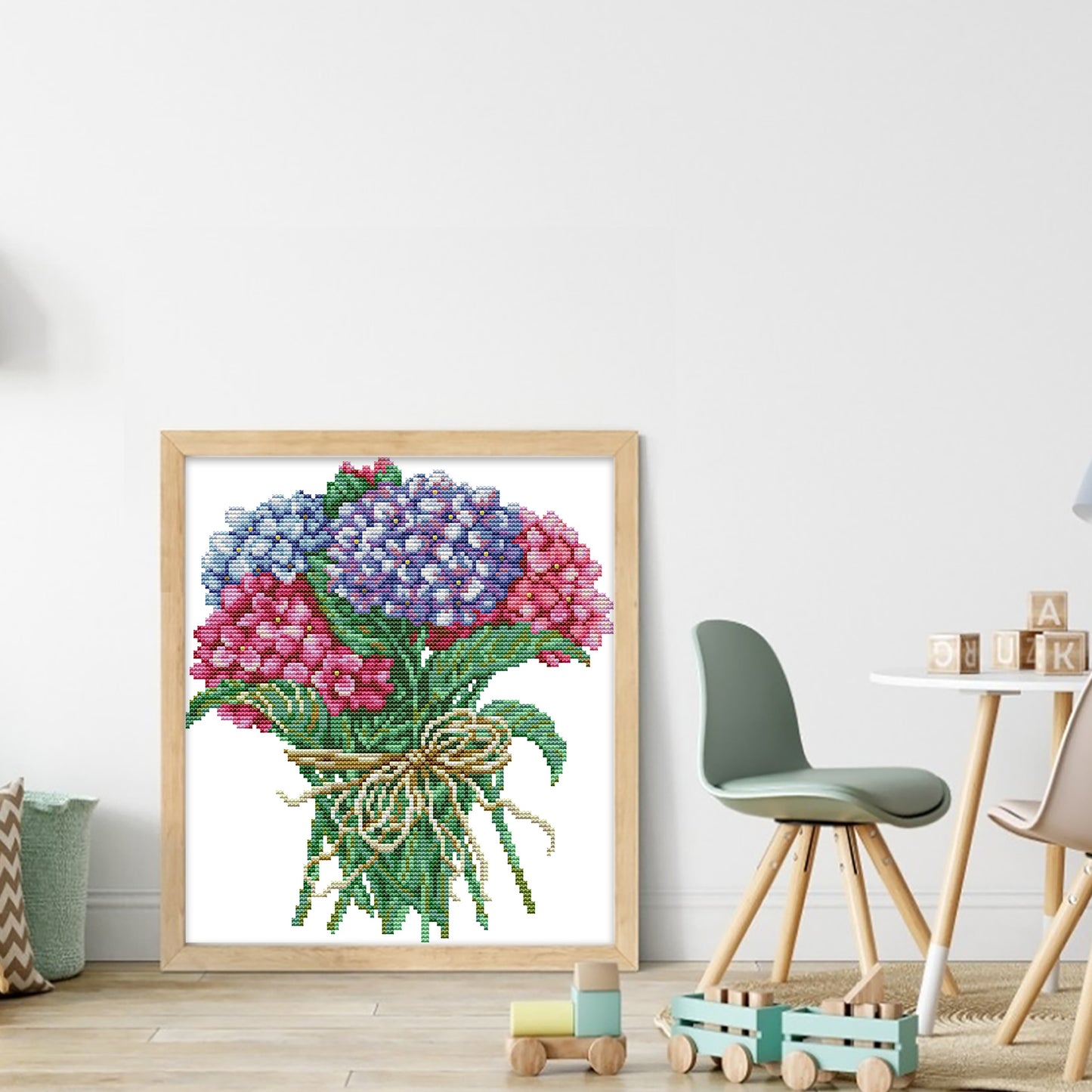 Hydrangea Bouquet - Partial 14CT Stamped Cross Stitch 27x29CM - Joy Sunday
