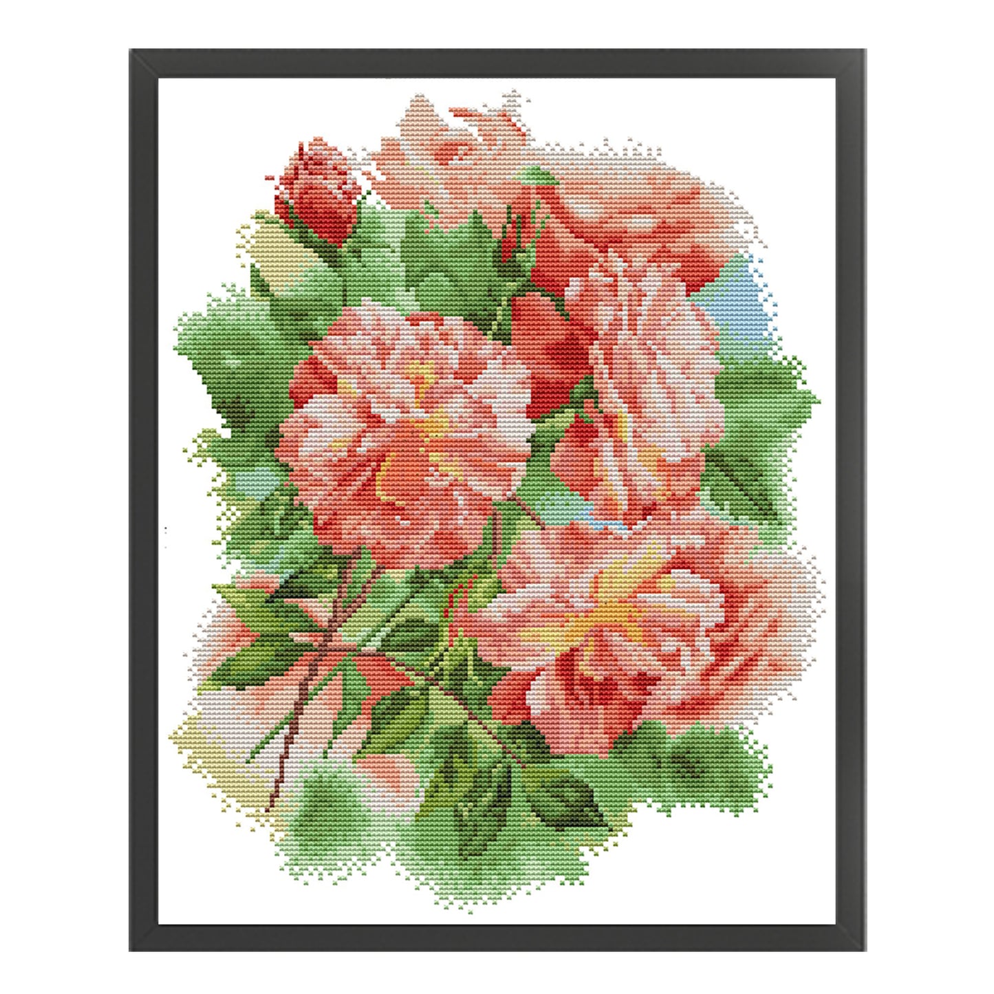 Blooming Rose - Partial 14CT Stamped Cross Stitch 33x40CM - Joy Sunday