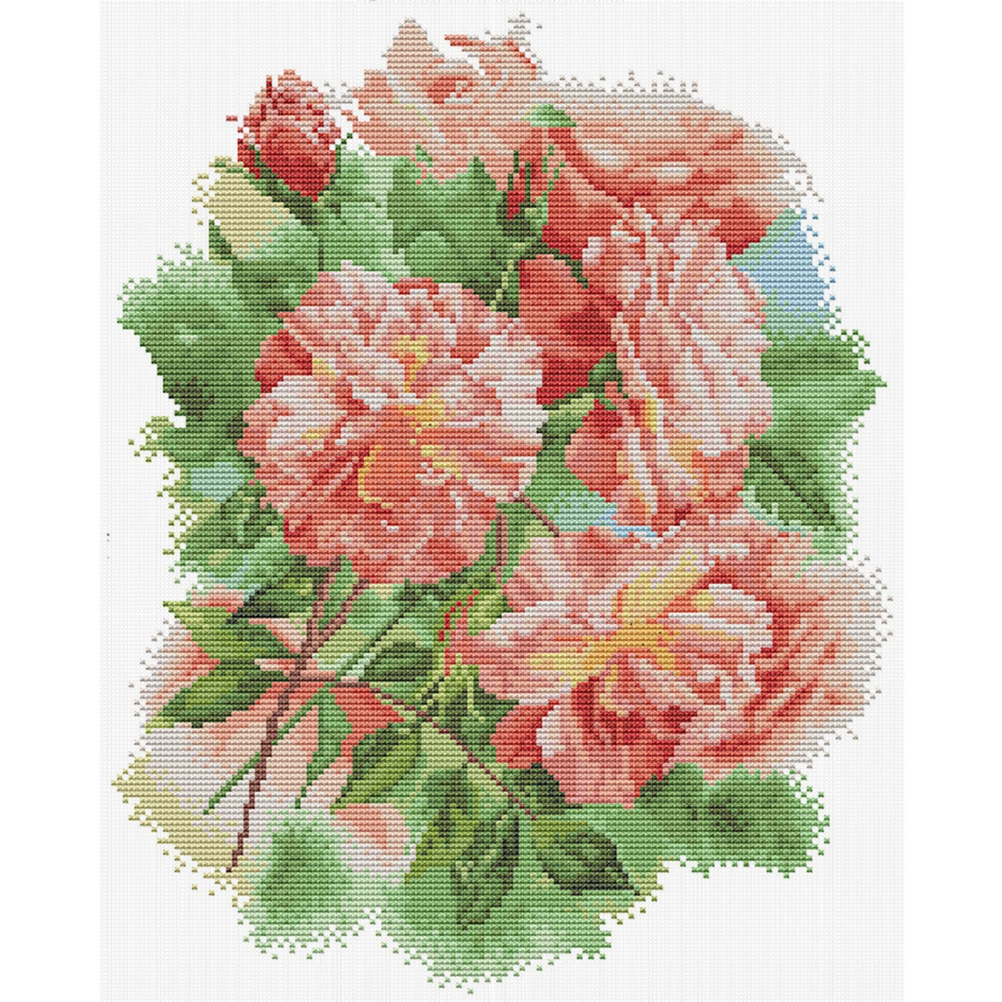 Blooming Rose - Partial 14CT Stamped Cross Stitch 33x40CM - Joy Sunday