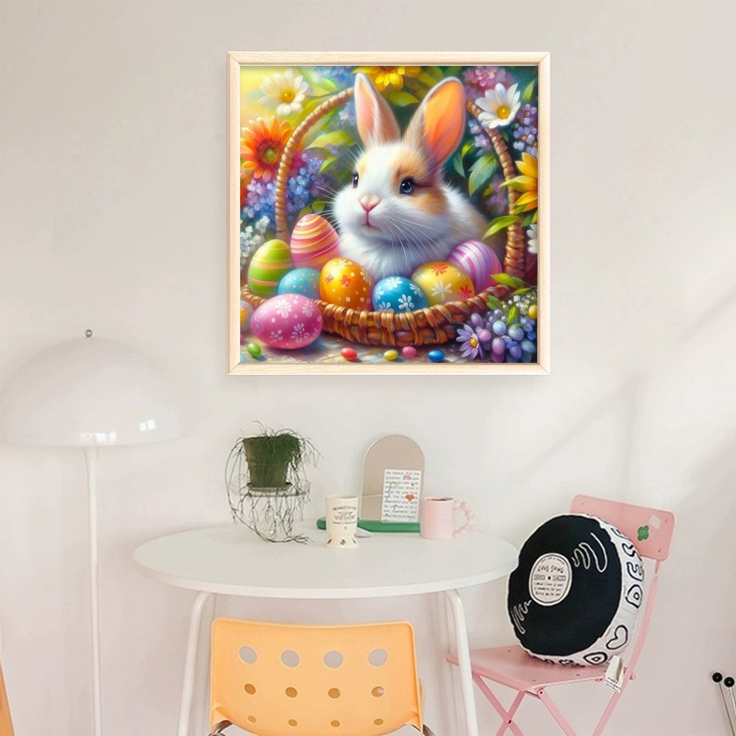 Easter Egg Rabbit - Full 11CT Stamped Cross Stitch 40x40CM - Yishu