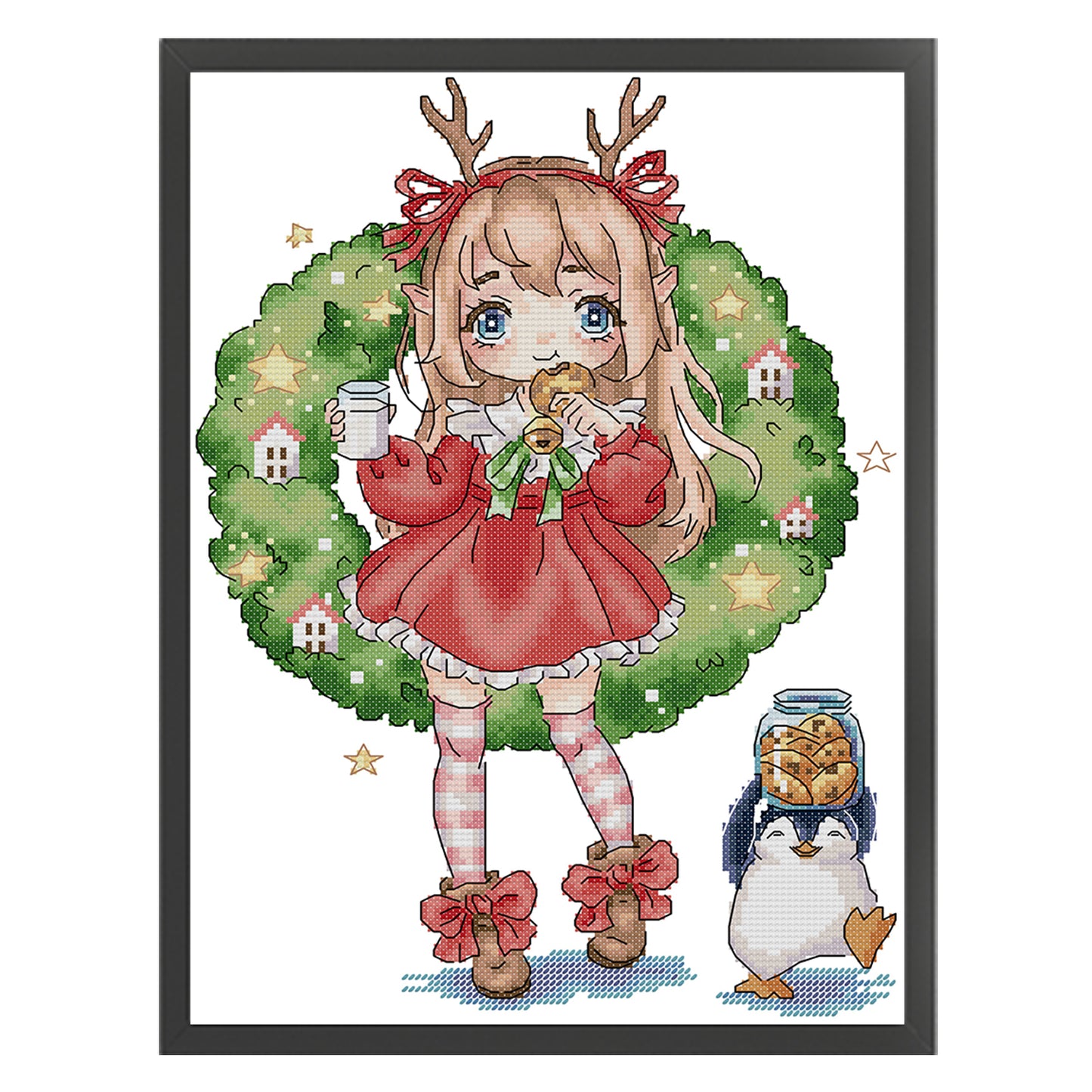 Doll'S Cookies - Partial 14CT Stamped Cross Stitch 27x36CM - Joy Sunday Backstitch+Half Cross Stitch