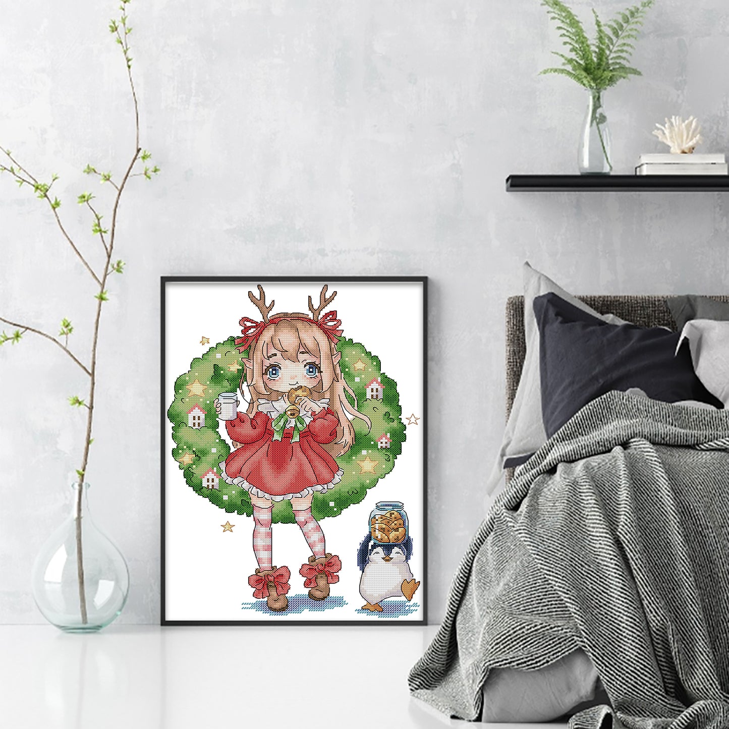 Doll'S Cookies - Partial 14CT Stamped Cross Stitch 27x36CM - Joy Sunday Backstitch+Half Cross Stitch