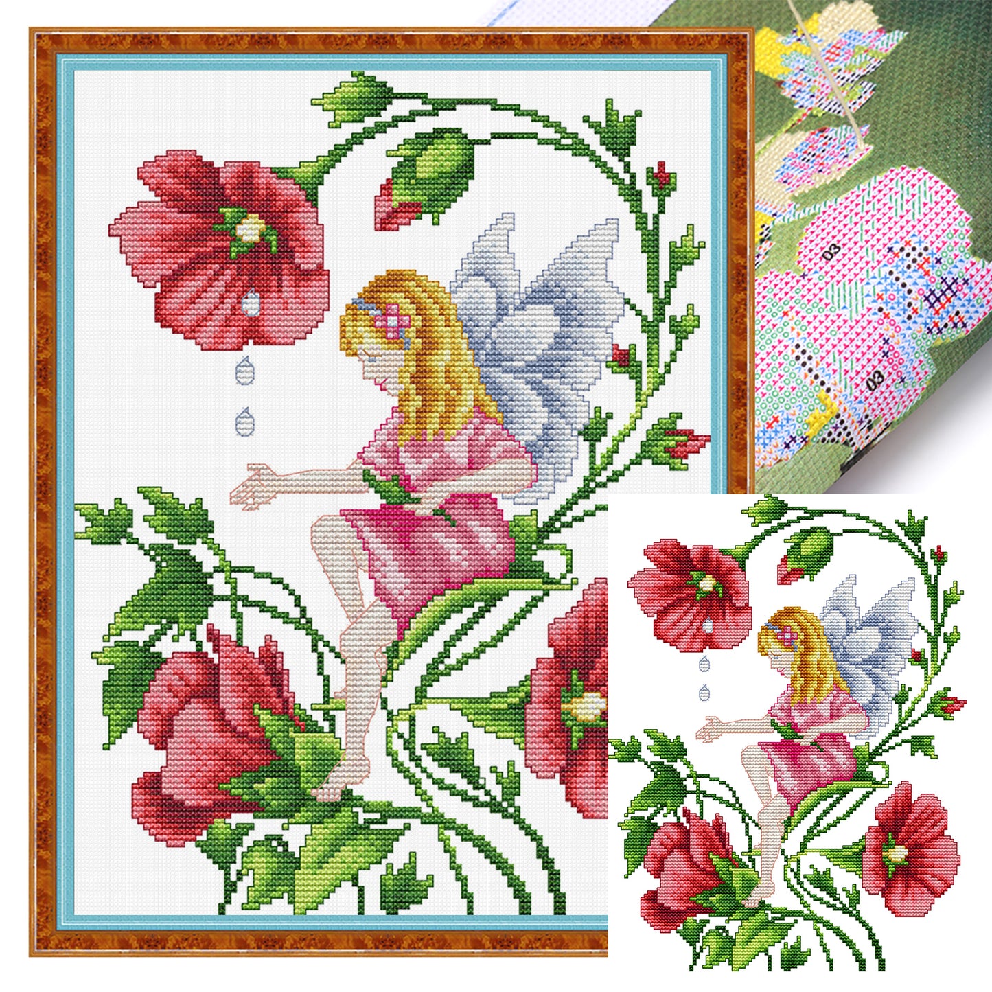 Butterfly Fairy - Partial 14CT Stamped Cross Stitch 27x34CM - Joy Sunday