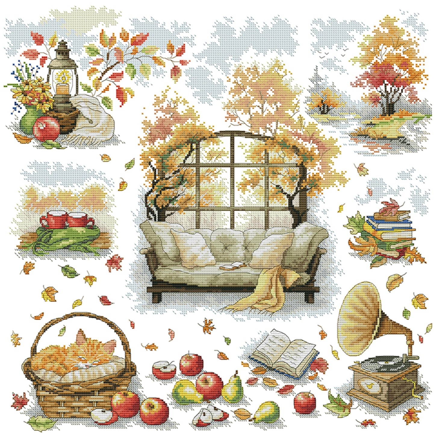 Leisure Time - Partial 14CT Stamped Cross Stitch 52x52CM - Joy Sunday Backstitch+Half Cross Stitch