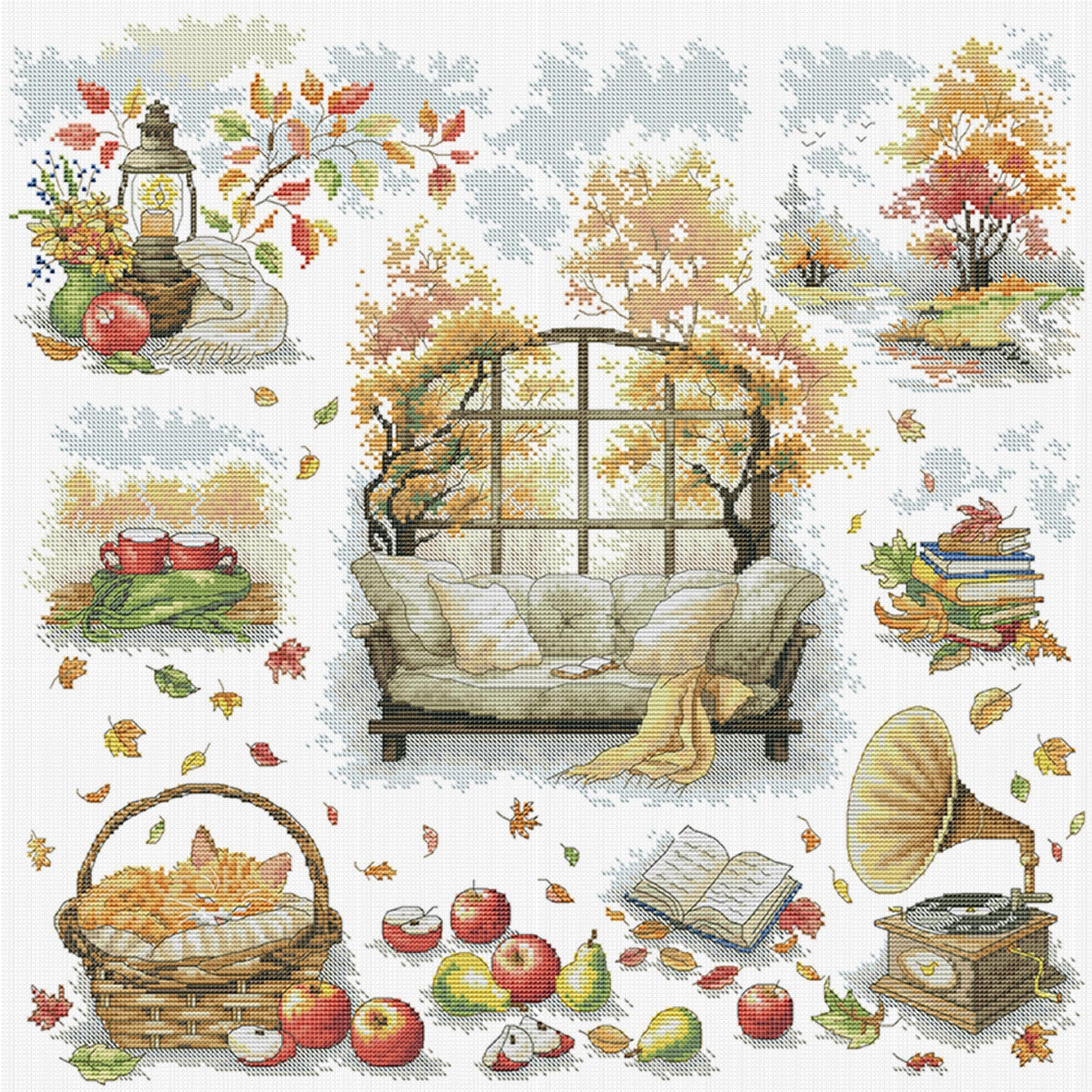 Leisure Time - Partial 14CT Stamped Cross Stitch 52x52CM - Joy Sunday Backstitch+Half Cross Stitch