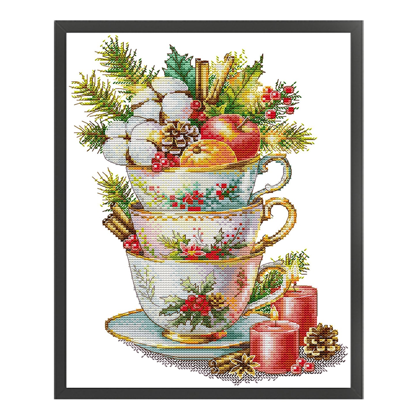 Festival Flavor - Partial 14CT Stamped Cross Stitch 27x35CM - Joy Sunday Backstitch+Half Cross Stitch