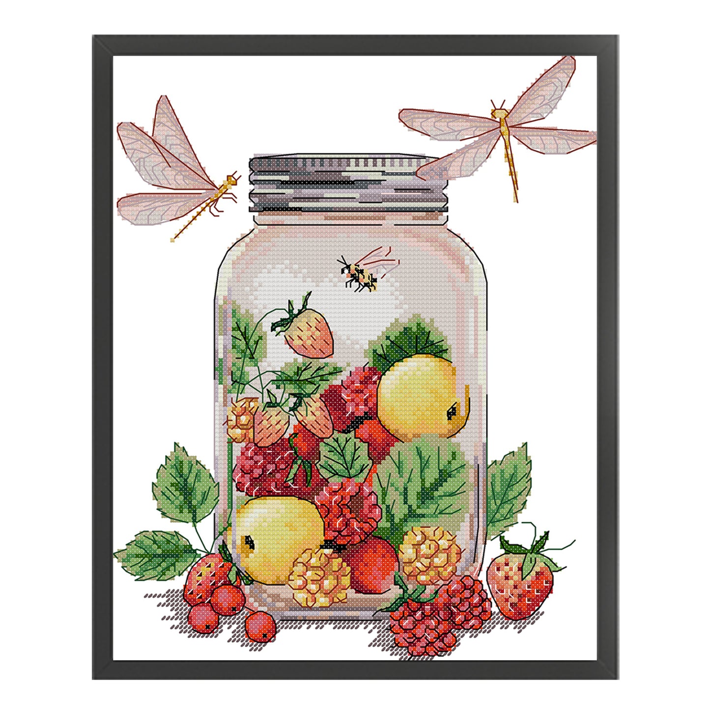 Fruit World In Vase - Partial 14CT Stamped Cross Stitch 27x32CM - Joy Sunday Backstitch+Half Cross Stitch