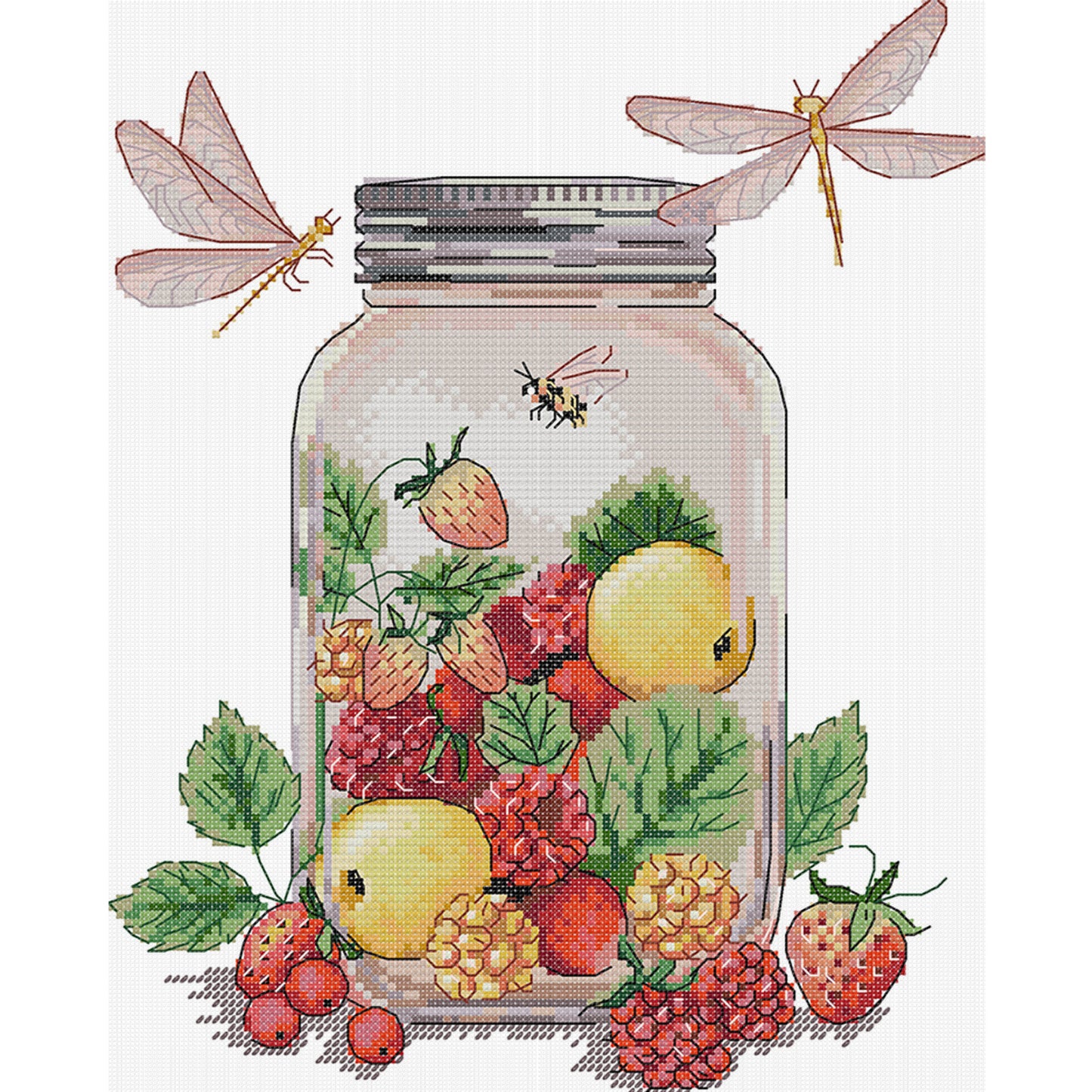 Fruit World In Vase - Partial 14CT Stamped Cross Stitch 27x32CM - Joy Sunday Backstitch+Half Cross Stitch