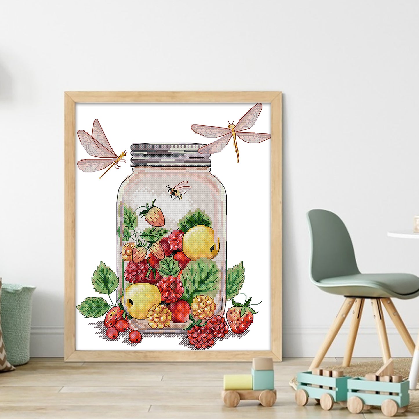 Fruit World In Vase - Partial 14CT Stamped Cross Stitch 27x32CM - Joy Sunday Backstitch+Half Cross Stitch