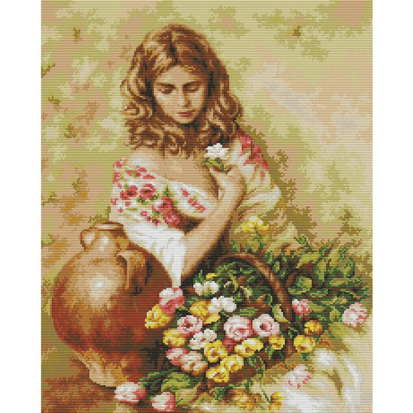 Floral Scent - Full 14CT Stamped Cross Stitch 42x54CM - Joy Sunday