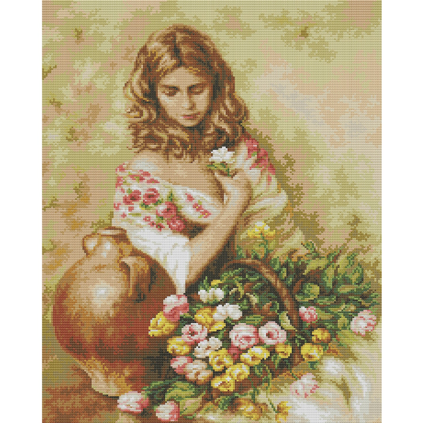 Floral Scent - Full 14CT Stamped Cross Stitch 42x54CM - Joy Sunday