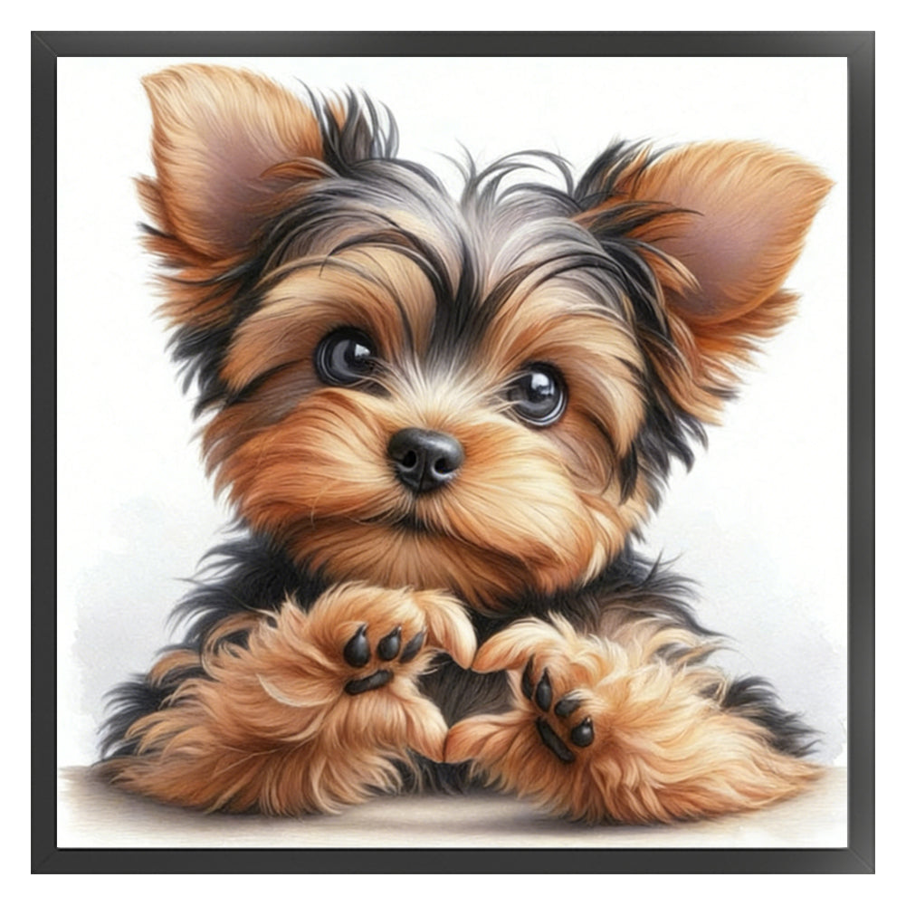 Dog - Partial 11CT Stamped Cross Stitch - Bead Embroidery 36x36CM/14.17x14.17in