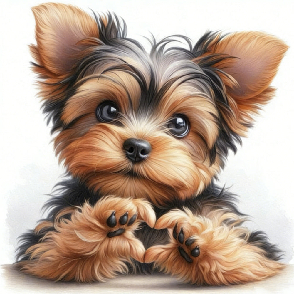 Dog - Partial 11CT Stamped Cross Stitch - Bead Embroidery 36x36CM/14.17x14.17in