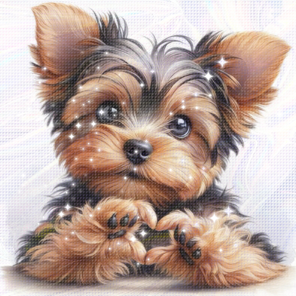 Dog - Partial 11CT Stamped Cross Stitch - Bead Embroidery 36x36CM/14.17x14.17in