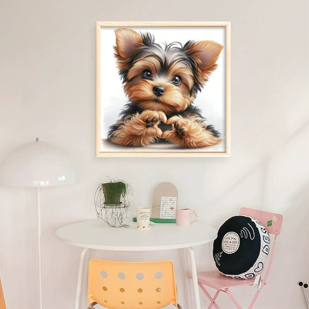 Dog - Partial 11CT Stamped Cross Stitch - Bead Embroidery 36x36CM/14.17x14.17in