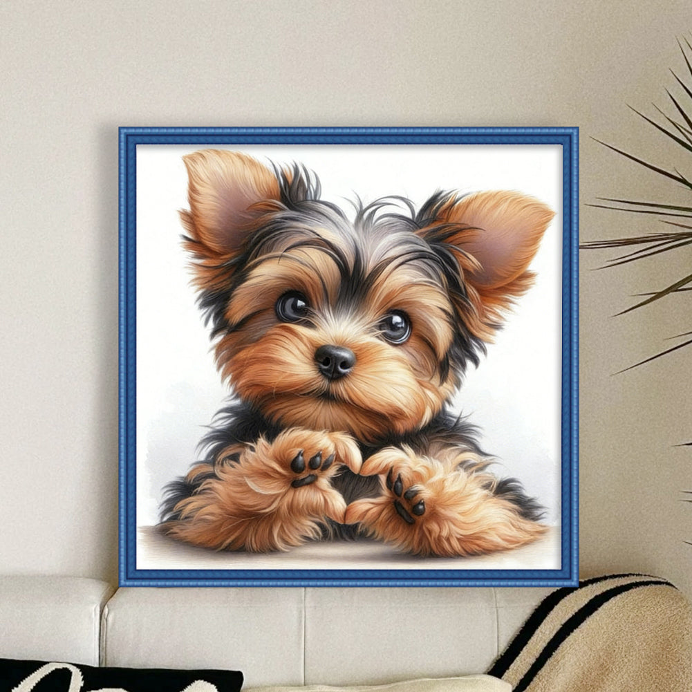 Dog - Partial 11CT Stamped Cross Stitch - Bead Embroidery 36x36CM/14.17x14.17in