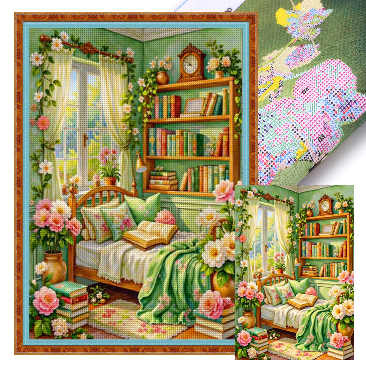 Bedroom - Full 11CT Stamped Cross Stitch 50x70CM - Mona Lisa