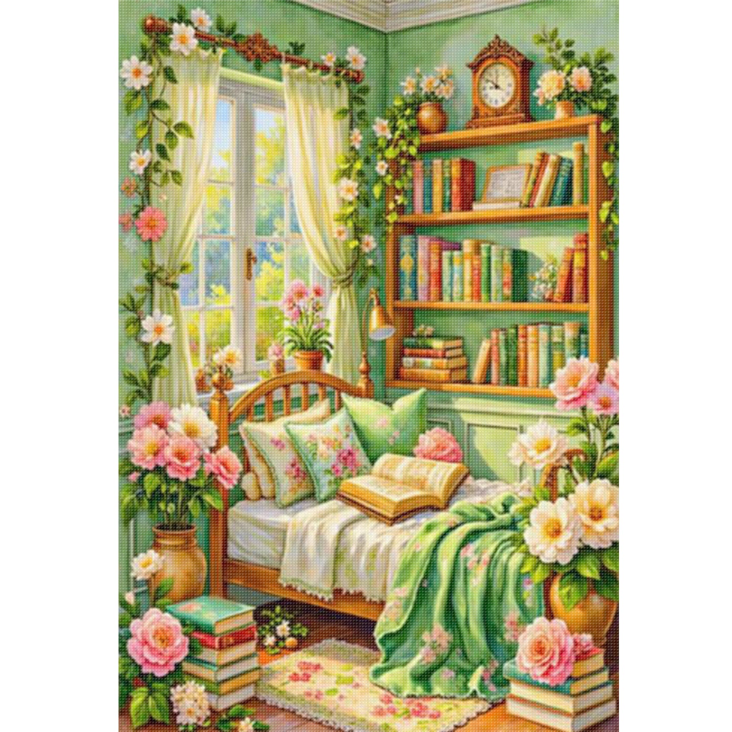 Bedroom - Full 11CT Stamped Cross Stitch 50x70CM - Mona Lisa