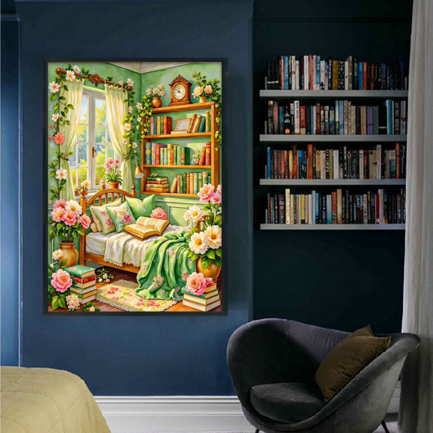Bedroom - Full 11CT Stamped Cross Stitch 50x70CM - Mona Lisa
