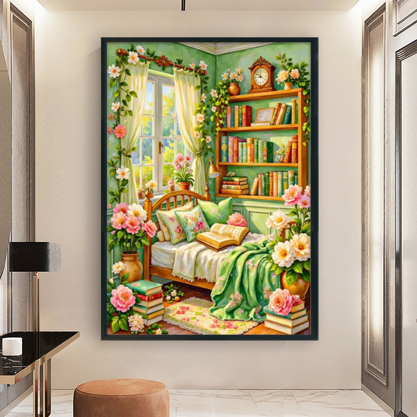 Bedroom - Full 11CT Stamped Cross Stitch 50x70CM - Mona Lisa