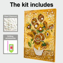 Load image into Gallery viewer, DIY Pearl Painting Kit 20x30CM Sunflower Framed Handmade Pearl Material Art Set Room Wall Decoration
