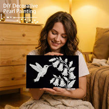 Load image into Gallery viewer, DIY Pearl Painting Kit 20x30CM Bird Carrying Flower Framed Handmade Pearl Material Art Set Room Wall Decoration
