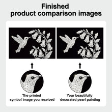 Load image into Gallery viewer, DIY Pearl Painting Kit 20x30CM Bird Carrying Flower Framed Handmade Pearl Material Art Set Room Wall Decoration
