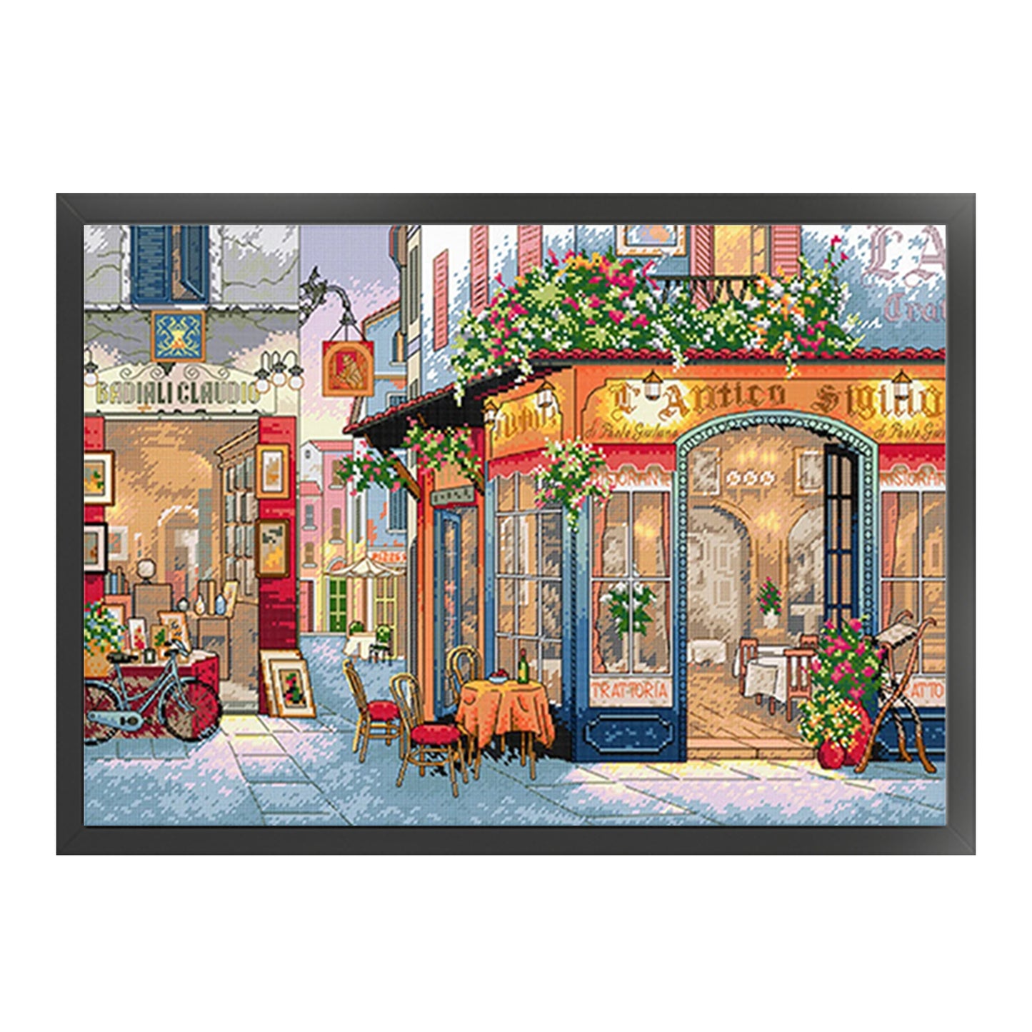 European Tavern - Full 11CT Stamped Cross Stitch 80x59CM - Mona Lisa Silk Thread