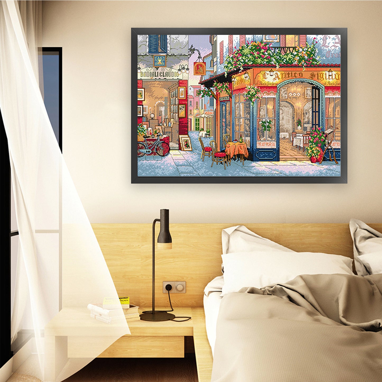 European Tavern - Full 11CT Stamped Cross Stitch 80x59CM - Mona Lisa Silk Thread